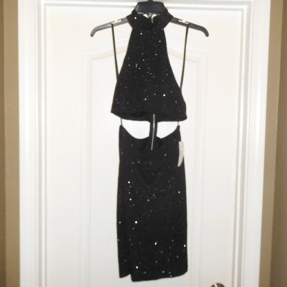 Jodi Kristopher Backless Black Dress NWT